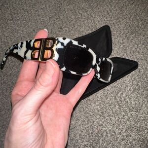 Balenciaga Monochrome Sunglasses with Gold Accent